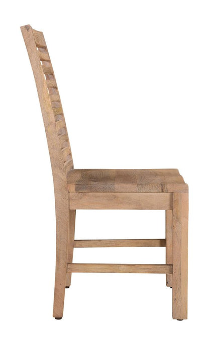Set of Two Brown Solid Wood Ladder Back Dining Side Chairs HomeRoots