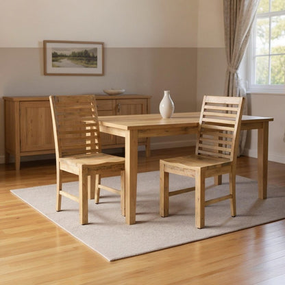 Set of Two Brown Solid Wood Ladder Back Dining Side Chairs HomeRoots