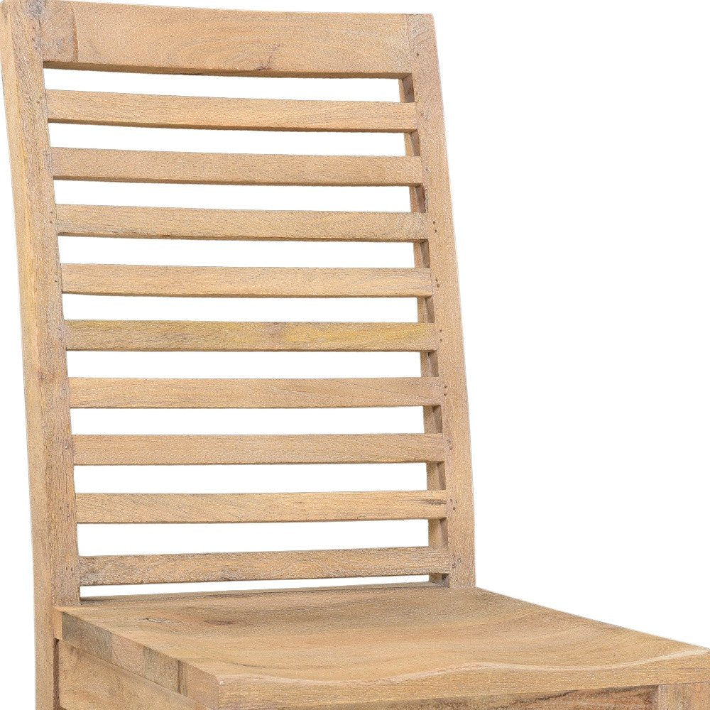 Set of Two Brown Solid Wood Ladder Back Dining Side Chairs HomeRoots