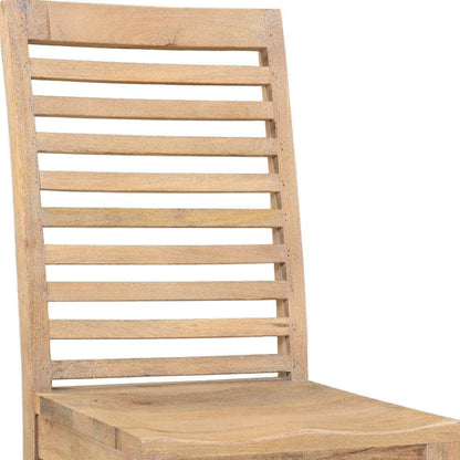 Set of Two Brown Solid Wood Ladder Back Dining Side Chairs HomeRoots