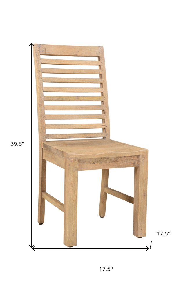 Set of Two Brown Solid Wood Ladder Back Dining Side Chairs HomeRoots