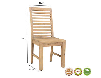 Set of Two Brown Solid Wood Ladder Back Dining Side Chairs HomeRoots