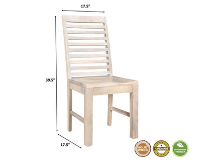 Set of Two White Wood Ladder Back Dining Side Chairs HomeRoots