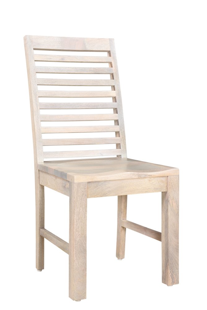 Set of Two White Wood Ladder Back Dining Side Chairs HomeRoots