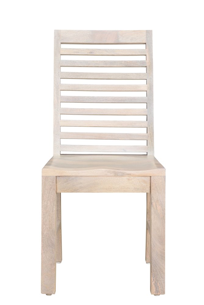 Set of Two White Wood Ladder Back Dining Side Chairs HomeRoots