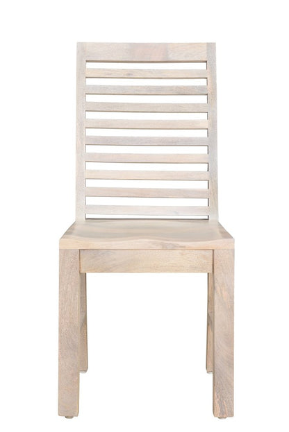 Set of Two White Wood Ladder Back Dining Side Chairs HomeRoots