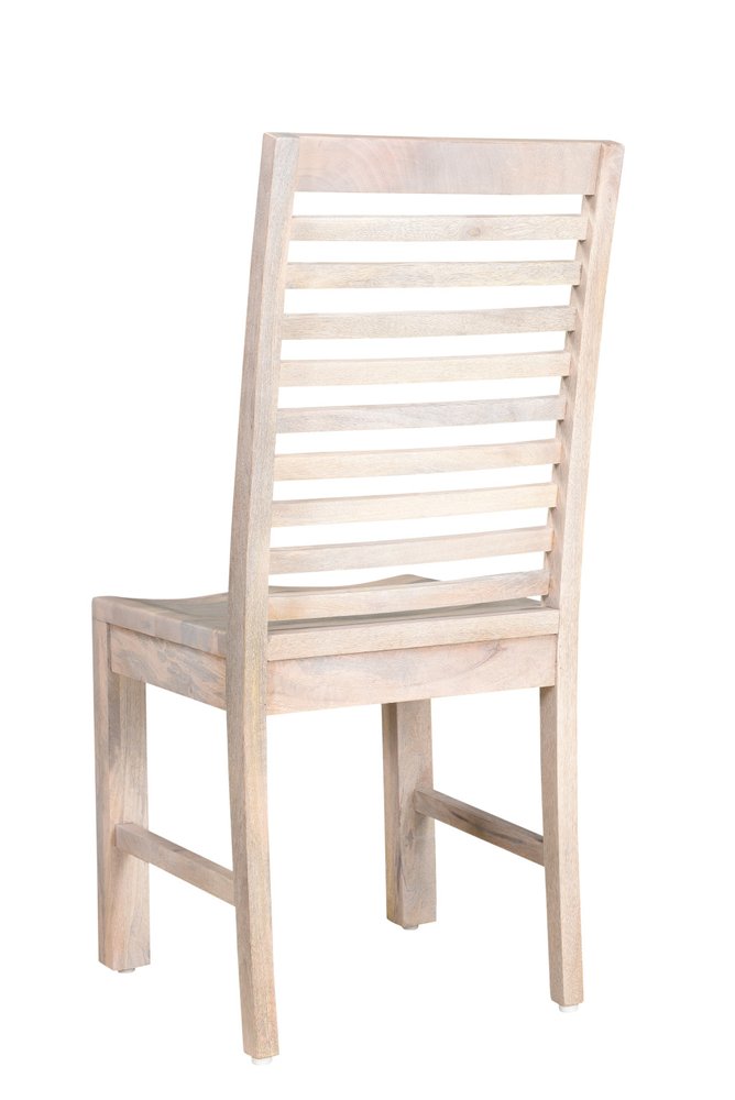 Set of Two White Wood Ladder Back Dining Side Chairs HomeRoots
