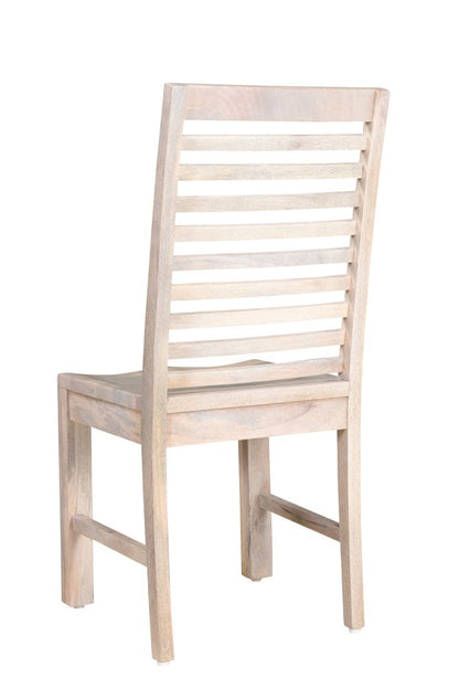 Set of Two White Wood Ladder Back Dining Side Chairs HomeRoots