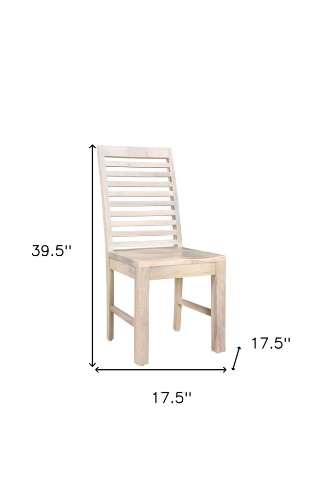 Set of Two White Wood Ladder Back Dining Side Chairs HomeRoots