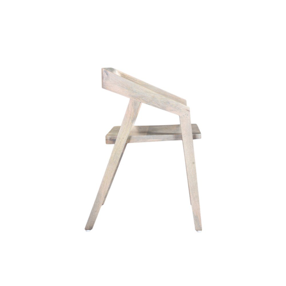 White Solid Wood Open Back Dining Arm Chair HomeRoots