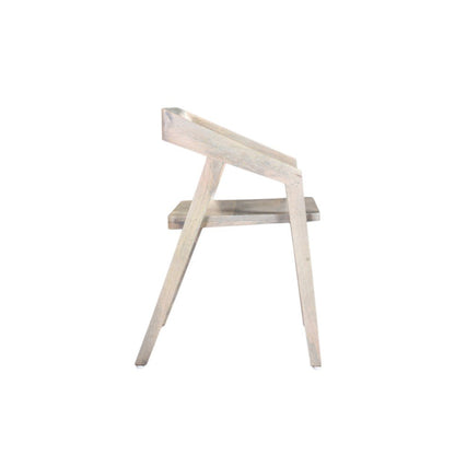 White Solid Wood Open Back Dining Arm Chair HomeRoots