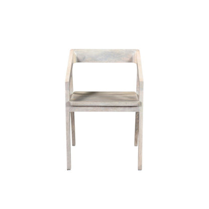 White Solid Wood Open Back Dining Arm Chair HomeRoots