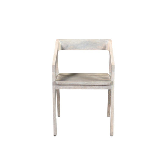 White Solid Wood Open Back Dining Arm Chair HomeRoots