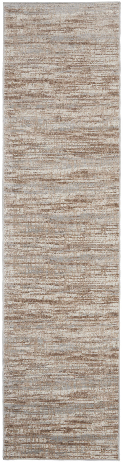 12' Brown Abstract Power Loom Runner Rug - 26.0" (L) x 45.0" (W) x 0.32" (H)