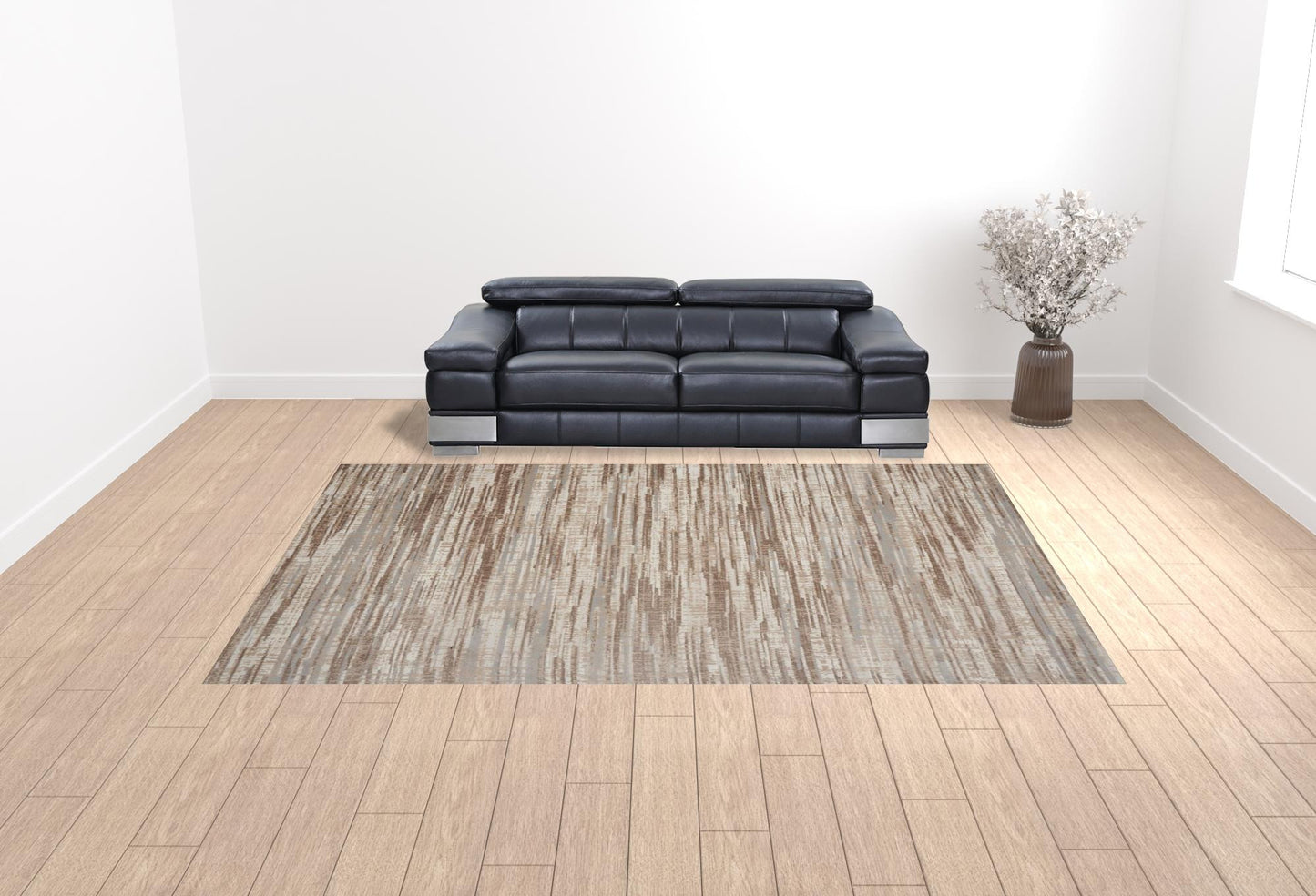 10' X 14' Brown Abstract Power Loom Area Rug - 22.0" (L) x 34.0" (W) x 1.0" (H)