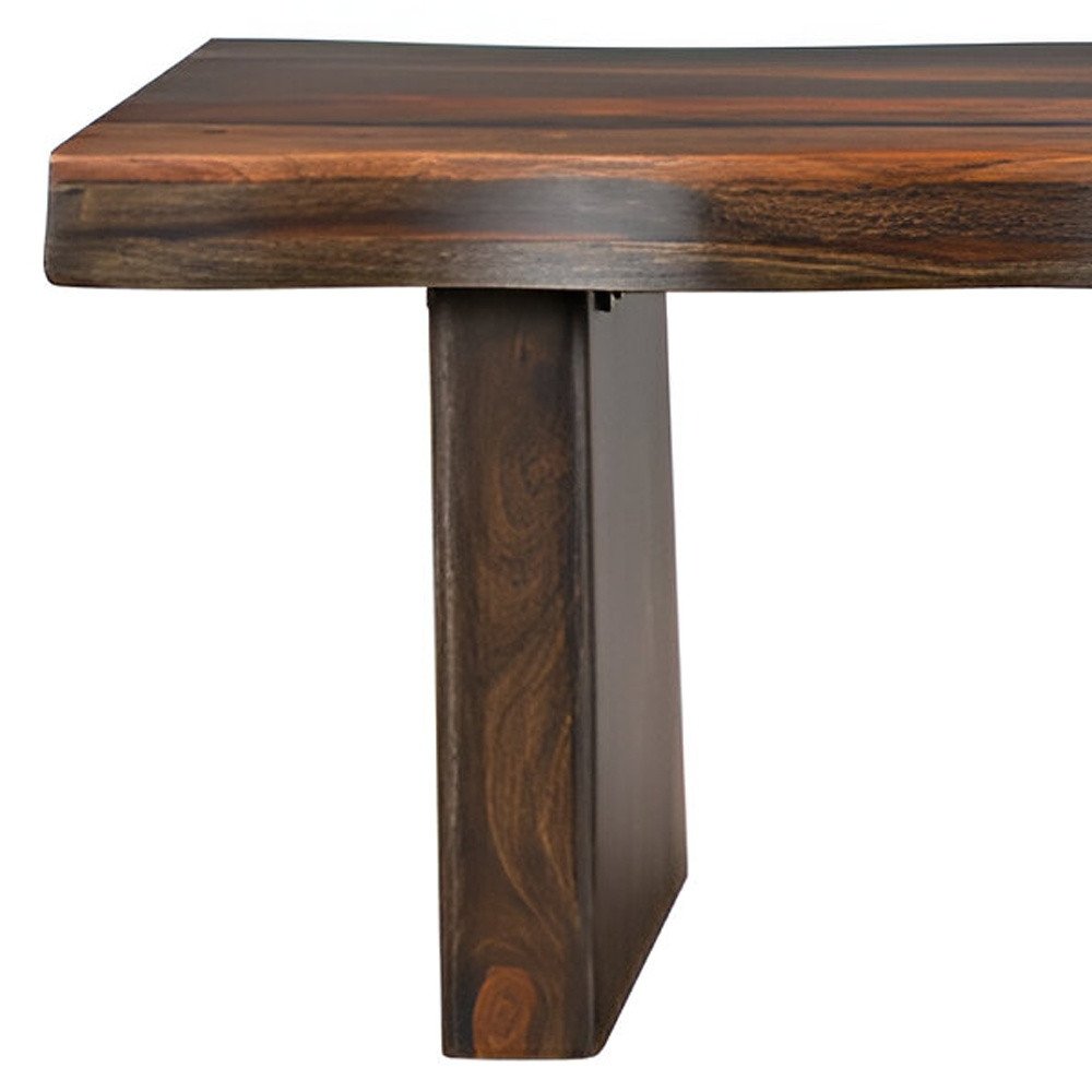 68" Dark Brown Solid Wood Dining Bench HomeRoots