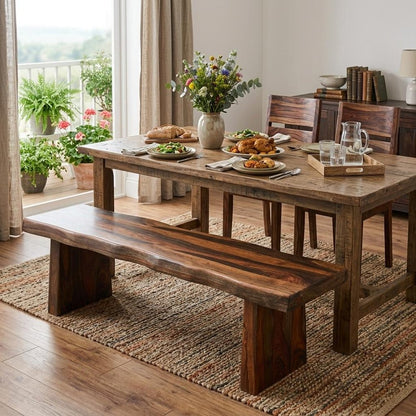 68" Dark Brown Solid Wood Dining Bench HomeRoots