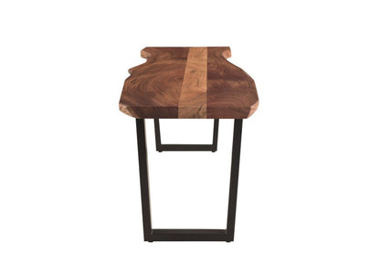 66" Brown And Black Solid Wood Dining bench HomeRoots
