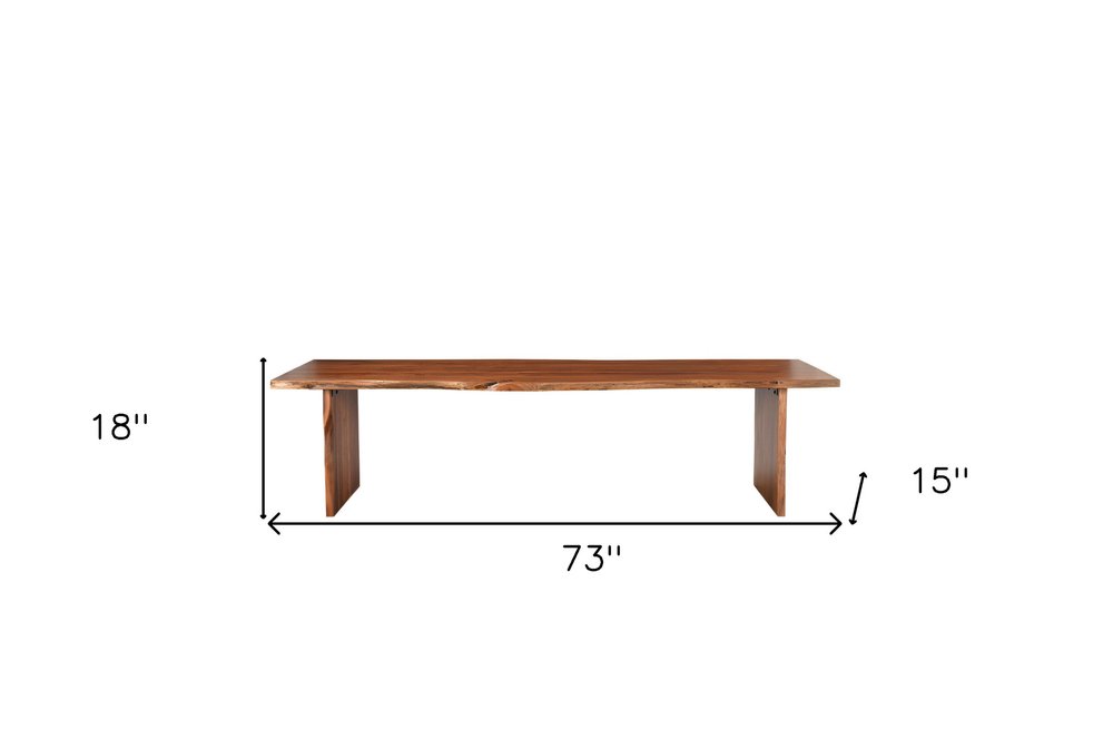73" Brown Solid Wood Dining Bench HomeRoots