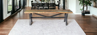 66" Brown And Black Distressed Solid Wood Dining bench - FurniFindUSA