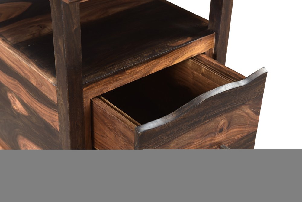 68" Natural Live Edge Solid Wood Writing Desk With Four Drawers