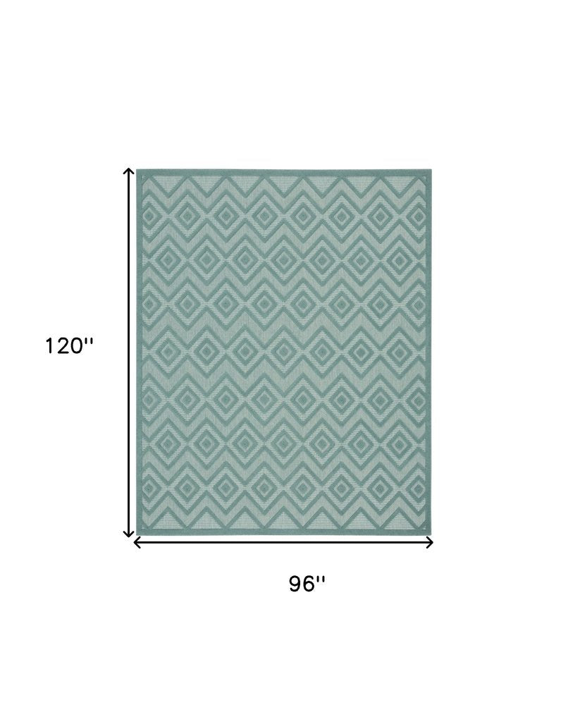 8' X 10' Aqua Indoor Outdoor Area Rug HomeRoots