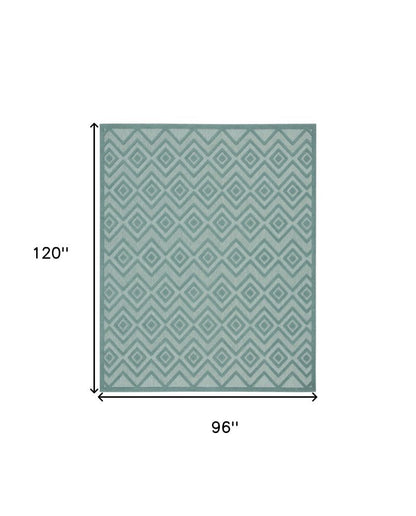 8' X 10' Aqua Indoor Outdoor Area Rug HomeRoots