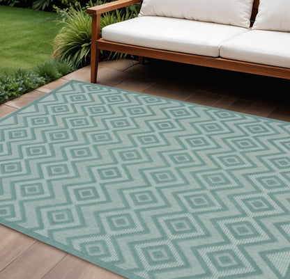 8' X 10' Aqua Indoor Outdoor Area Rug HomeRoots