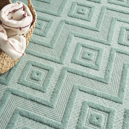 8' X 10' Aqua Indoor Outdoor Area Rug HomeRoots