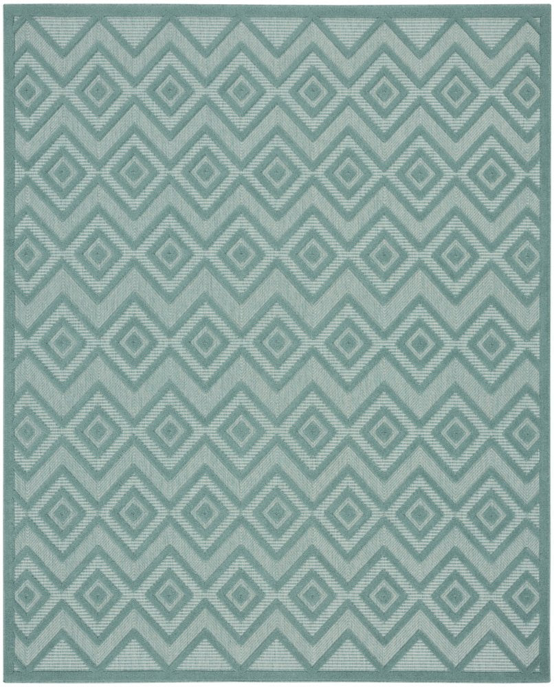 8' X 10' Aqua Indoor Outdoor Area Rug — view 9