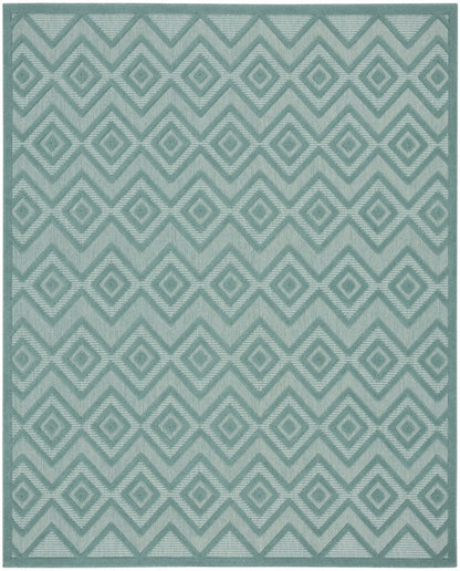 8' X 10' Aqua Indoor Outdoor Area Rug HomeRoots