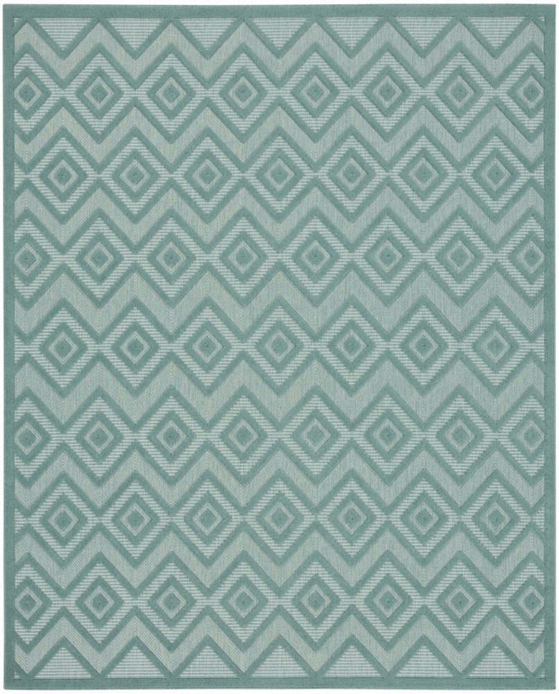 8' X 10' Aqua Indoor Outdoor Area Rug HomeRoots