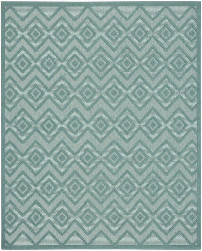8' X 10' Aqua Indoor Outdoor Area Rug HomeRoots