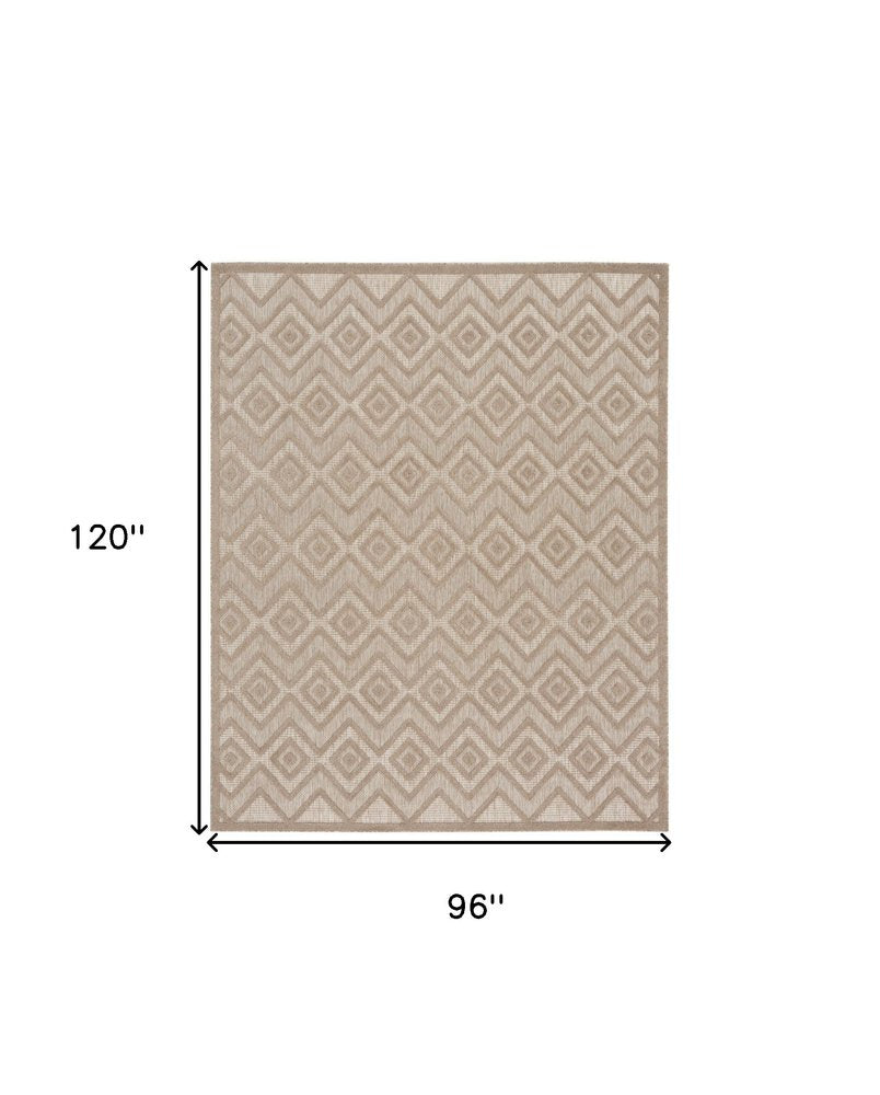 8' X 10' Beige Indoor Outdoor Area Rug HomeRoots