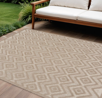 8' X 10' Beige Indoor Outdoor Area Rug HomeRoots