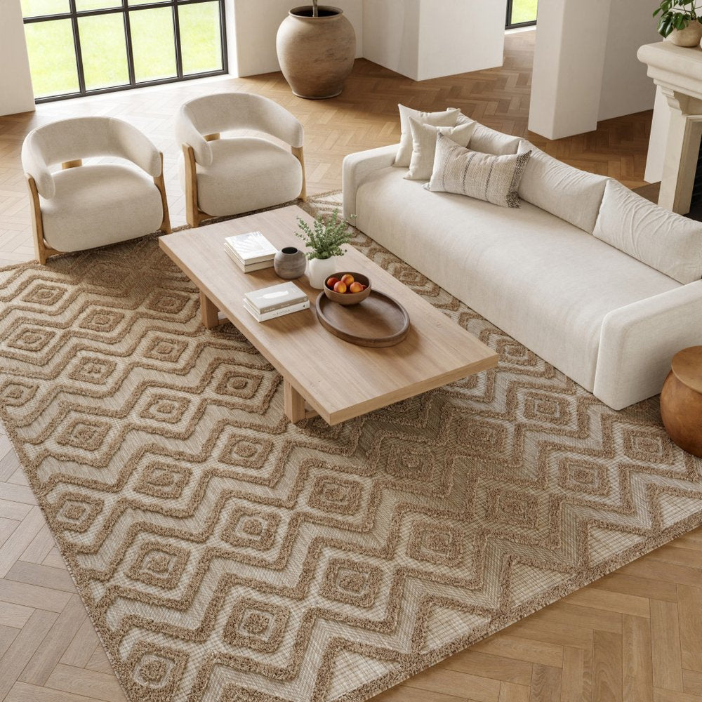 8' X 10' Beige Indoor Outdoor Area Rug — view 7