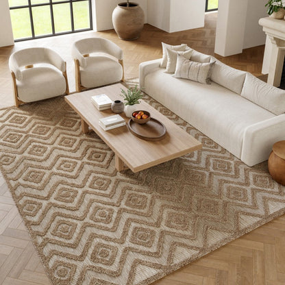 8' X 10' Beige Indoor Outdoor Area Rug HomeRoots