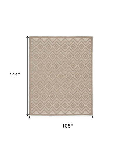 9' X 12' Beige Indoor Outdoor Area Rug HomeRoots