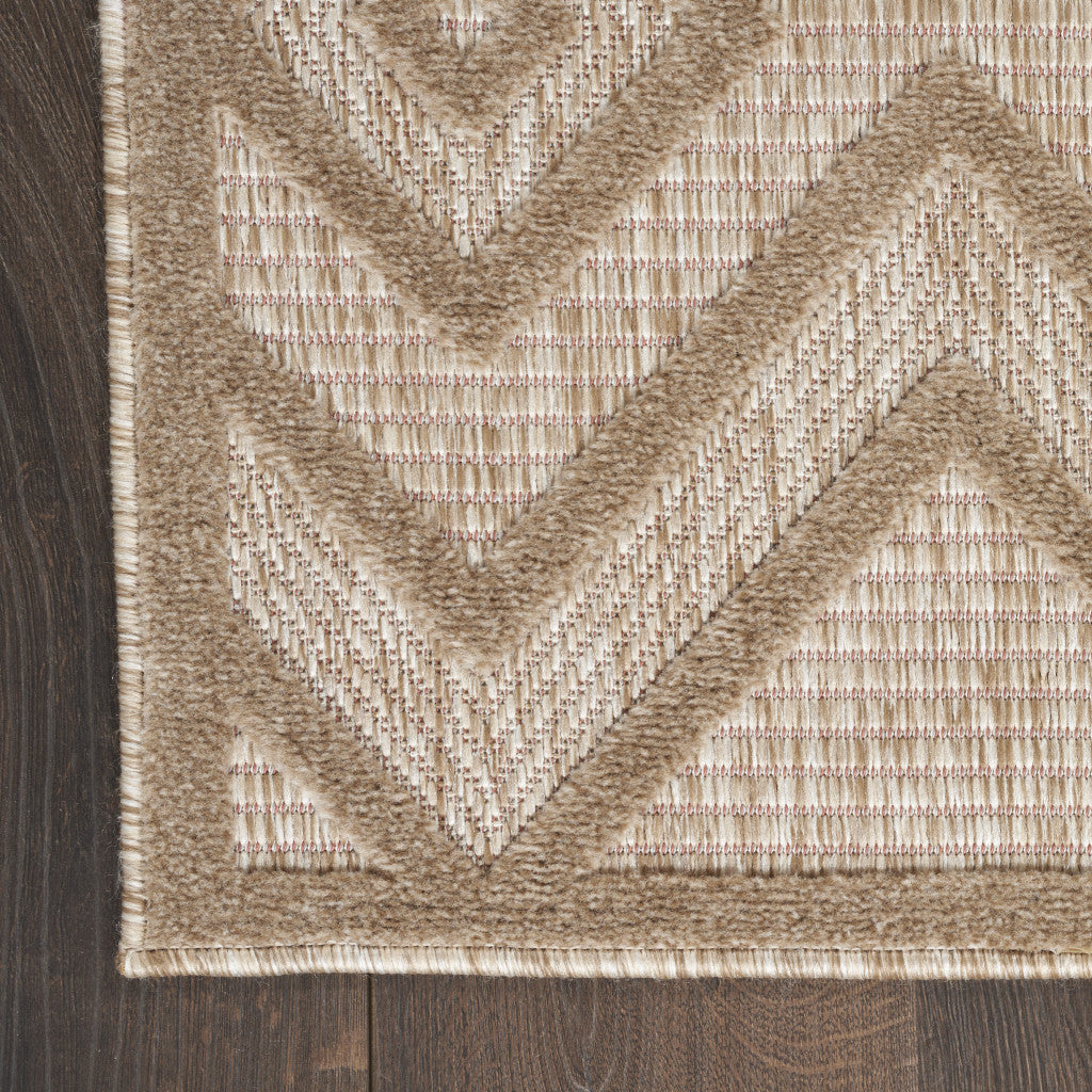 9' X 12' Beige Geometric Flatweave Area Rug - 0" (L) x 144" (W) x 108" (H)