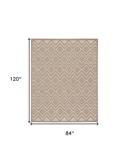 7' X 10' Beige Indoor Outdoor Area Rug HomeRoots