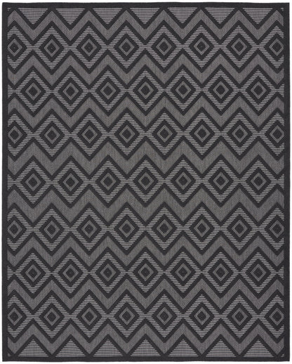 9' X 12' Black Geometric Flatweave Area Rug - 0" (L) x 144" (W) x 108" (H)