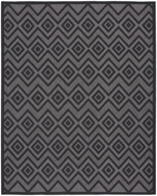 9' X 12' Black Geometric Flatweave Area Rug - 0" (L) x 144" (W) x 108" (H)