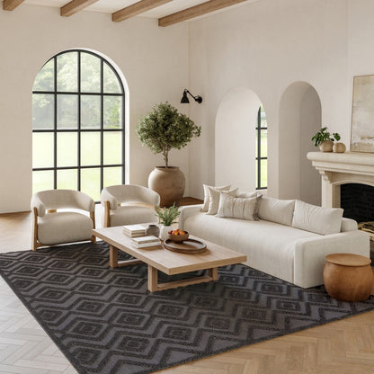 9' X 12' Charcoal And Gray Indoor Outdoor Area Rug HomeRoots