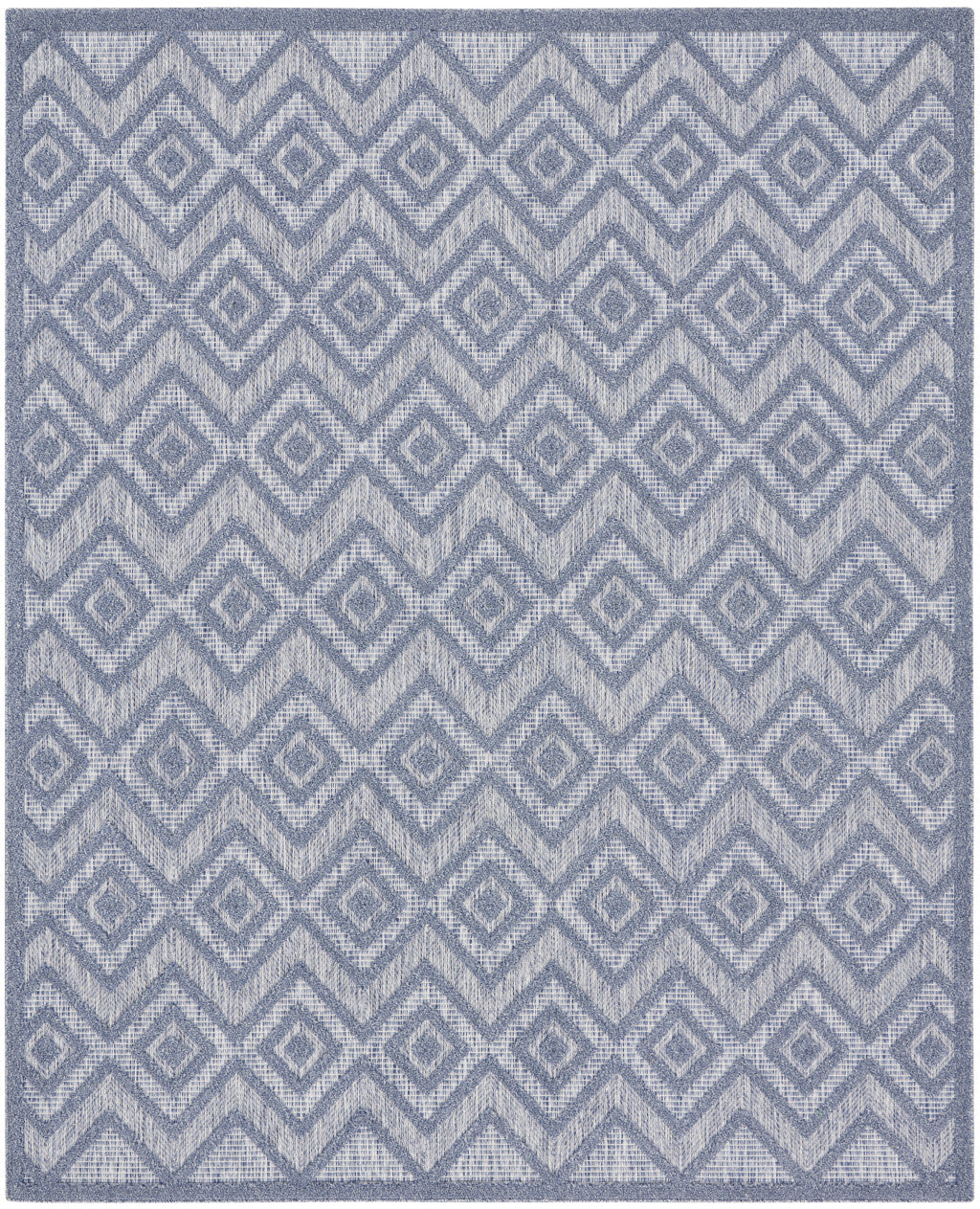 8' X 10' Blue Geometric Flatweave Area Rug - 0" (L) x 120" (W) x 96" (H)