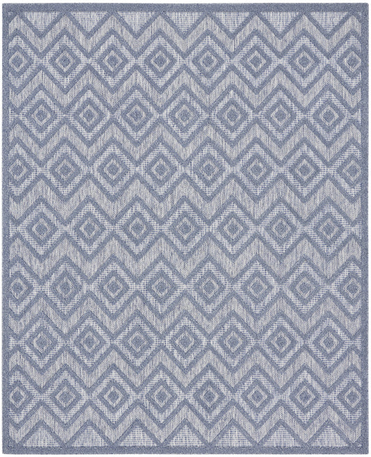 8' X 10' Blue Geometric Flatweave Area Rug - 0" (L) x 120" (W) x 96" (H)