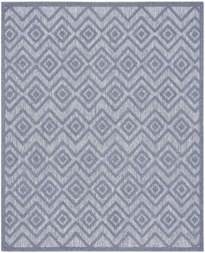 9' X 12' Blue Geometric Flatweave Area Rug - 0" (L) x 144" (W) x 108" (H)