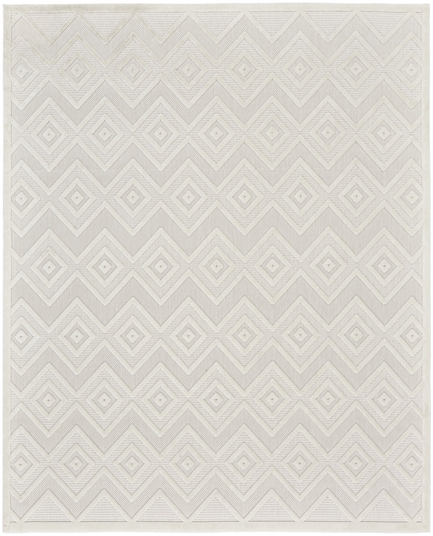 9' X 12' Cream Geometric Flatweave Area Rug - 0" (L) x 144" (W) x 108" (H)