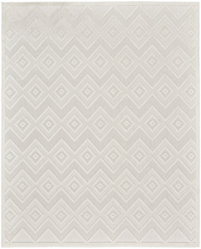 9' X 12' Cream Geometric Flatweave Area Rug - 0" (L) x 144" (W) x 108" (H)