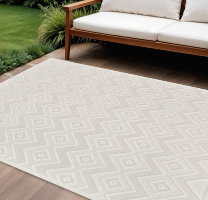 8' X 10' Beige Indoor Outdoor Area Rug HomeRoots