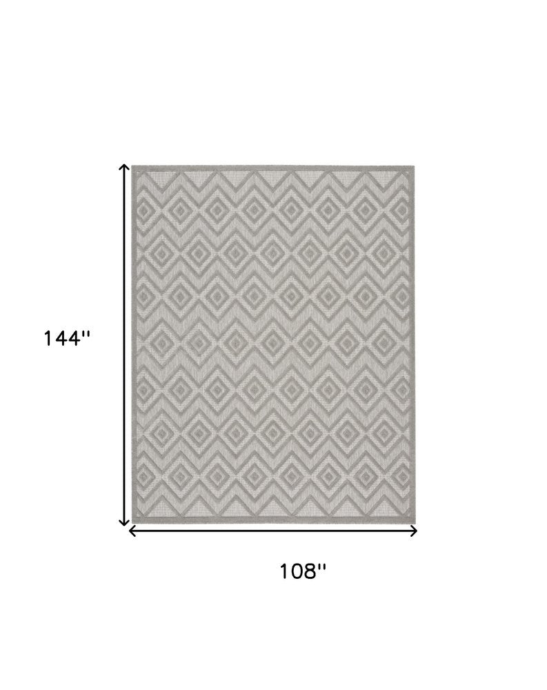 9' X 12' Gray And Silver Indoor Outdoor Area Rug HomeRoots